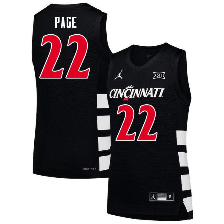 Arrinten Page Cincinnati Jersey,Cincinnati Bearcats #22 Arrinten Page Basketball Jersey Youth-Black